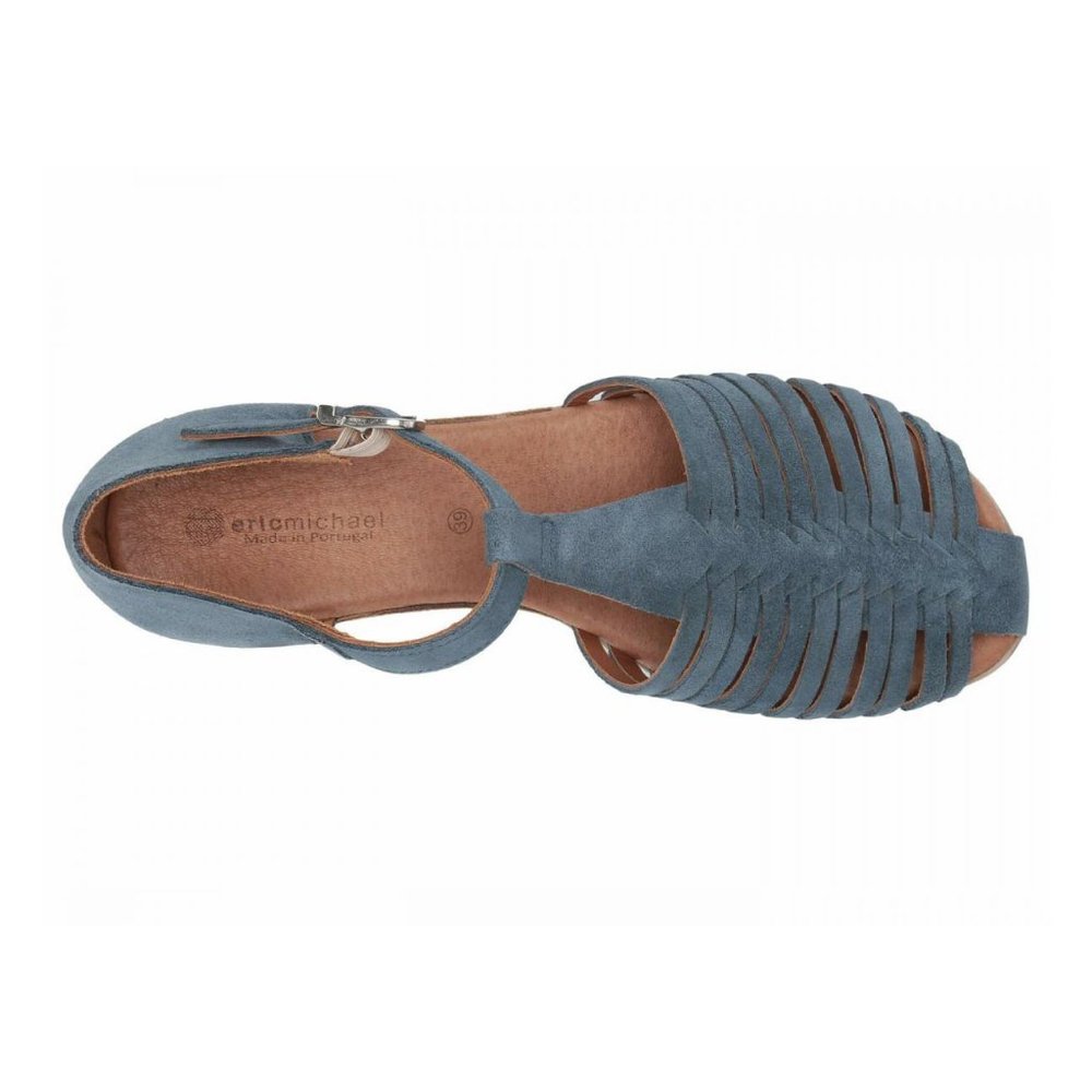 NEW Eric Michael Women Maggie Slate Blue Closed Toe Fisherman Dress Sandal - Picture 6 of 7